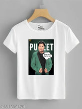 Puneet Superstar Polyester T-shirt, printed net design, short sleeves, size S (36in x 25in)