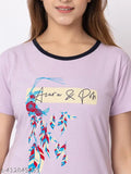 Pure cotton printed women's summer top, short sleeves, one pocket at right side, vibrant design for warm weather fashion