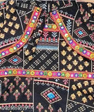 Printed black cotton blend dhoti pants and kurta set for girls - timeless elegance with modern twist, India origin