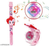 HTM Baby Pink Unicorn LED Glow Digital Watch with Music, multi-color dial, silicone band, suitable for ages 3+, durable build, easy to buckle strap