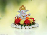 Multicolored, 76cm Pagdi Ganesha Idol for home/car dashboard decor - Handcrafted Poly Resin Showpiece