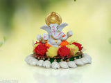 Multicolored, 76cm Pagdi Ganesha Idol for home/car dashboard decor - Handcrafted Poly Resin Showpiece