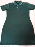 Short sleeve solid net Coller long t-shirt for women, trendy and stylish, made in India