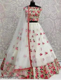 Traditional semi-stitched floral lehenga choli for girls aged 3-15 years, heavy net embroidery, Indian origin