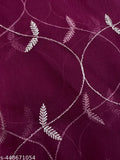 Silver Zari embroidered Super Net saree with Bangalore Silk blouse on display, showcasing intricate cutwork and tussles