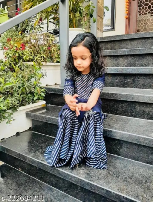 Premium dyed/washed rayon baby girl kurti sharara set, suitable for various occasions