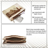 Faux leather brown cross-body handbag by Wildauk, 3 compartments, water-resistant, adjustable strap