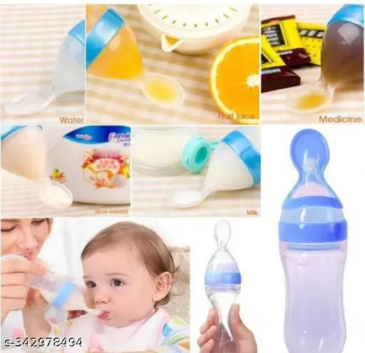 Silicone orange baby feeding bottle, toddler-safe for training and fruit feeding (pack of 1), made in India