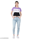 Berry Street women's printed half-sleeve cotton t-shirt, exclusive design, hip drawstring, XS bust size 34in, made in India