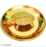 Gold brass Kachua Plate, decorative showpiece for home or office, symbolizing longevity and stability in Vastu and Feng Shui