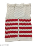 Multicolor woolen, unisex knitted sleeveless sweater set (4 pieces) for newborn babies, ideal for winter seasons