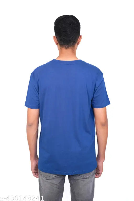 OliveNavy Antargo Cotton Solid Round Neck Half Sleeve T-Shirts (100% Cotton, 160 GSM) - Pack of 2