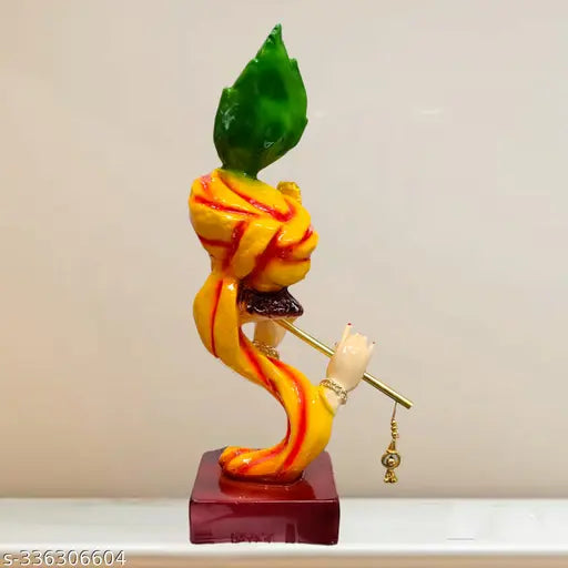 Resin Krishna Kishan Murti Idol sculpture (13.5"), traditional Indian decor piece