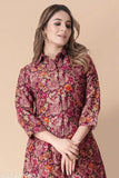 Designer foil printed coord set in modal fabric, three-quarter sleeves, party wear