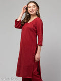 Wool embroidered kurti for women/girls, three-quarter sleeves, multi-colored, trendy, lovely, Indian origin