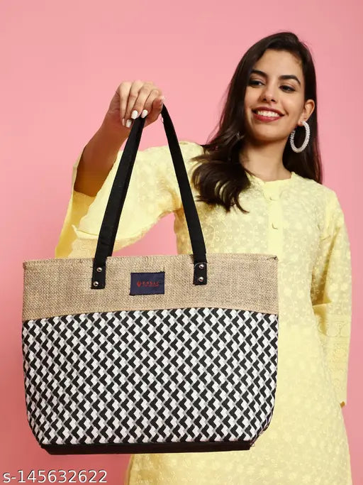 Lightweight checked net ENSAC bag with bottle cover, free size for women's handcarry shopping