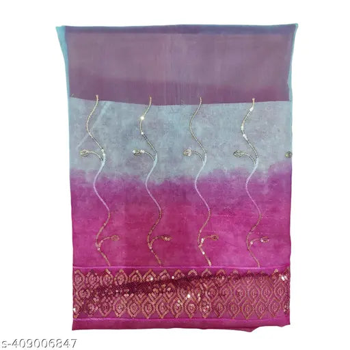 Embroidered Georgette Rajputi Poshak for Women, semi-stitched lehenga, kurti, odhni and satin astar - Indian festive wear