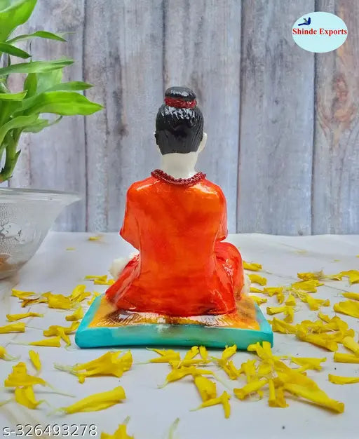 Marble Small Size Shri Dattatreya Idol by SHINDE EXPORTS, graceful and washable with water & milk. Indian-made religious statue for home or car