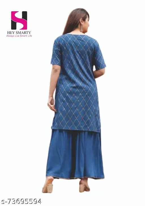 Rayon Smart Lady Dupatta Set - XS to XXXL Indian kurta with dupatta and bottomwear in solid color