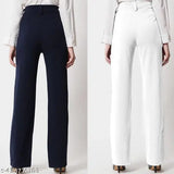 Trendy crepe trousers for women in solid pattern, available in sizes XS-XXL (India)