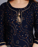 Rayon Anarkali Kurta with Gold Printed Pattern - Stylish Women's Fashion for Special Occasions