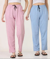 Textured cotton-blend women's fleece pajamas (28, 30, or 32 waist sizes available)