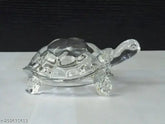 Clear crystal tortoise Feng Shui showpiece for good luck, success, prosperity, and wish fulfillment. Made of glass, 12 cm long, 1.5 cm high, and 6 cm wide