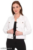 Denim solid-colored Urbane women's jacket, long sleeves, size S (bust 34in, length 22in), made in India