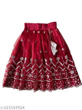 Solid ethnic taffeta silk choli with net dupatta, embellished, sleeveless, Indian traditional wear for toddlers to young girls, sizes ranging from 6-9 months to 7-8 years