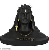 Black polyrasin Adi Yogi Shiva statue, Indian religious idol for car dashboard decoration