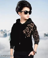 Kids boys hooded cotton t-shirt, printed long sleeves, various sizes from 2-16 years, pure cotton, made in India