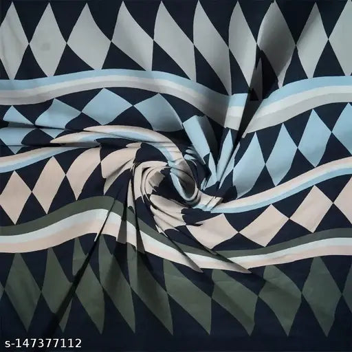Cotton elastic fitted bedsheet with 2 pillow covers, premium prints & geometric design, ideal for summer use