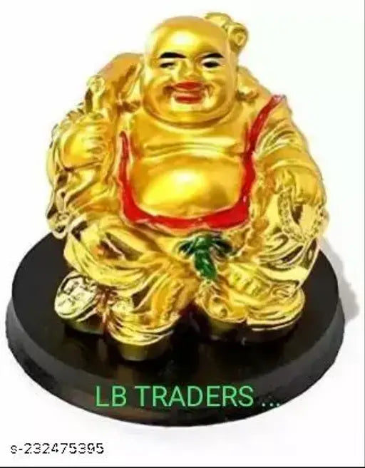 Multi-colored Polyresin LB Handcrafted Feng Shui Lucky Laughing Buddha, 10cm x 10cm x 10cm, attractive home decor for wealth and prosperity
