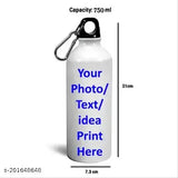 Personalized customized printed water bottle, 750ml aluminum sports bottle with leak-proof feature, perfect for any birthday or anniversary gift