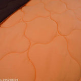 Ultra soft microfiber AC comforter/blanket (coffee & peach), dual color, lightweight 450 GSM, reversible for all weather use on double bed, geometric print design