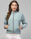 Solid polyester butter nuts pista long sleeve jacket - Indian style fashion apparel