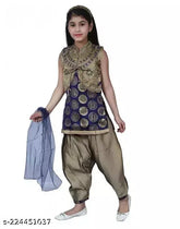 Printed Patiala suit for 8-9 year old girls, vibrant colors, Indian ethnic wear
