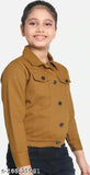 Denim solid color jacket for girls aged 5-6 years, made in India