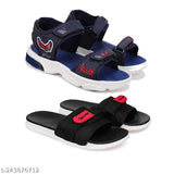 EVA sole printed net casual sandals for boys (pack of 2) - stylish and comfortable Earton footwear