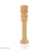 Brown wooden Ashoka Pillar, Indian national emblem, ideal for office and home decor showpiece. Perfect for gifting (10inches)