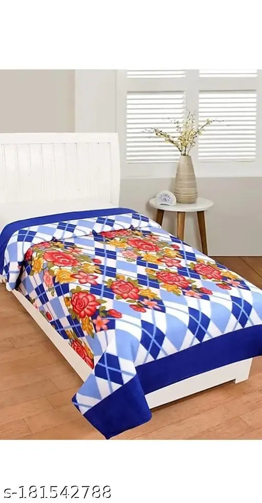 3D printed fleece blanket, soft & cozy, ideal for mild winter, featuring intricate 3D design, made in India (220 thread count, 88" x 58" dimensions)