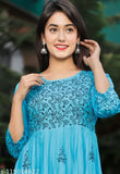 summer wear cotton Anarkali kurti for women, long dress in printed design, suitable for maternity and various occasions
