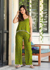 Lightweight and breathable rayon summer night suit, perfect for warm nights, printed pattern