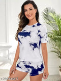 Comfortable hosiery nightdress T-shirt & shorts set, breathable, soft, and durable for everyday wear