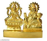 Metal figurines of Shri Laxmi Kuber Idol for Puja Diwali, 10cm x 8cm x 7cm each, from India
