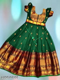 Embroidered net cotton silk bridal gown for girls, intricate detailing and pearl accents, perfect for weddings or parties, size 0-14 years, Indian origin