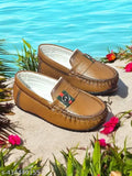 Synthetic sole TRENDY KIDS LAOFER, lightweight slip-on loafer shoes for boys, solid color design. Made in India