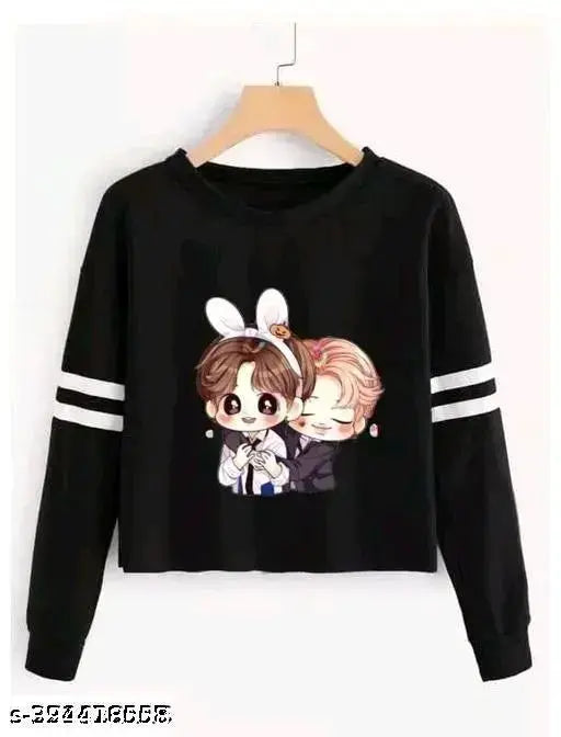 Cotton blend long-sleeved Urbane Fashionista women's t-shirt, vibrant printed pattern suitable for partywear and casual occasions. S-XL, made in India