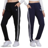 Black/Navy striped cotton blend women's knee-length pajama set, perfect for lounging and fun nights