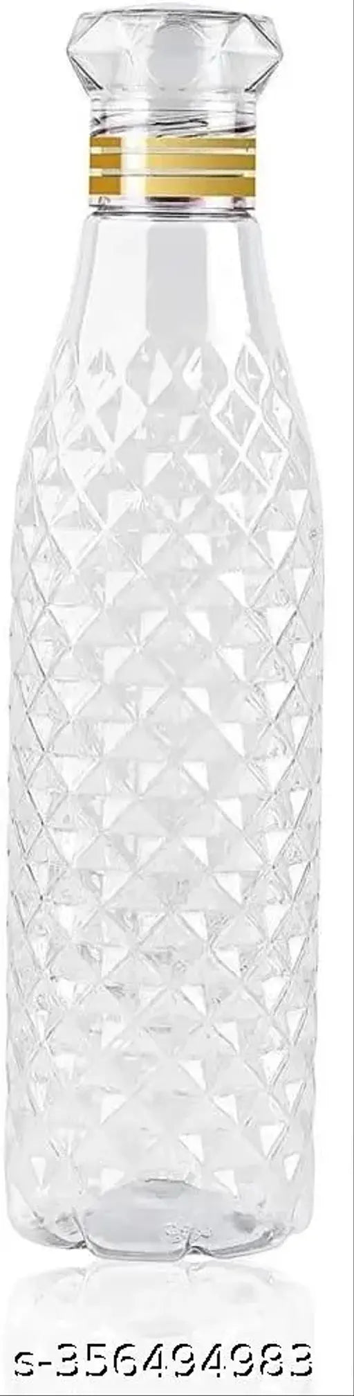 Crystal Diamond Unbreakable Leak-Proof Water Bottle - White, 1000ml for Office and Sports, on desk or fridge shelf